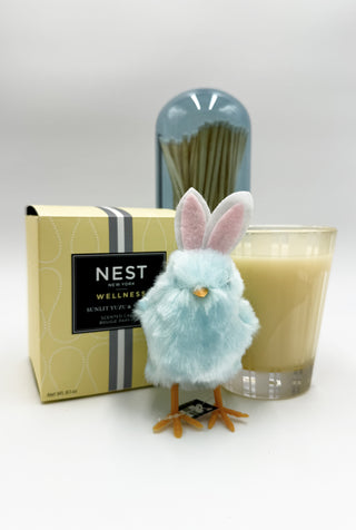 Easter Sunlit Yuzu/Neroli Wellness Candle, Cloche & Feather Chick Bundle