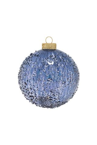 Deep Blue Dimpled Round Ornament