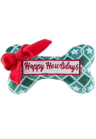 Happy Howlidays Green Stars Bone