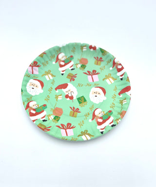 Vintage Christmas Pattern "Paper" Plate, Set of 4