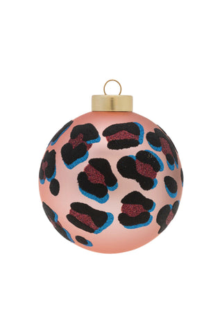 Pink Leopard Print Round Ornament