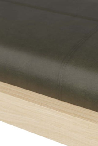 Graphite Leather Andrew Bench