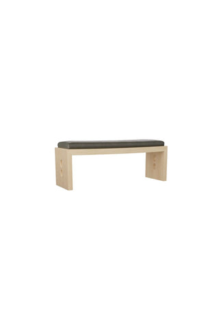 Graphite Leather Andrew Bench