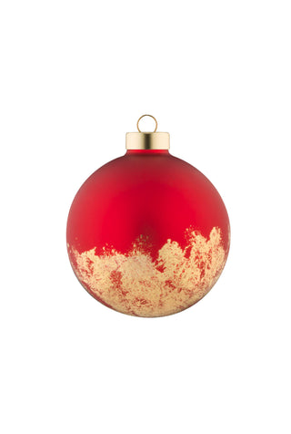 Red & Gold Speckled Foiled Round Ornament