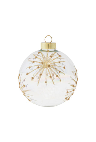 Sparkling White Iridescent Round Ornament