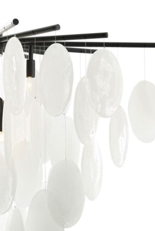 Wind Chime Chandelier - Frosted Seedy Glass