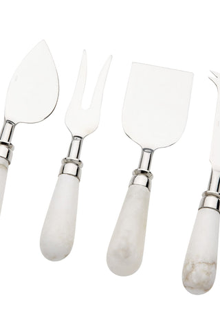 White Marble Cheese Knives, Set of 4