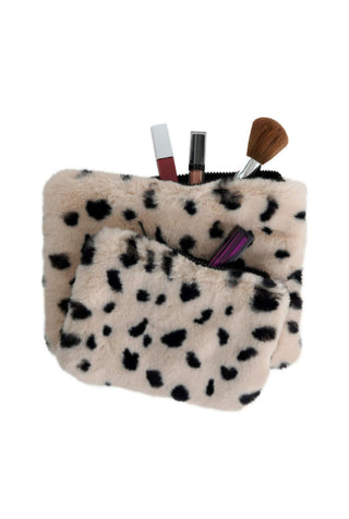 Wild Cheetah Faux Fur Travel Pouches