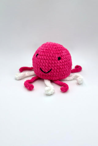 Octopus Yarnimal in Hot Pink + White