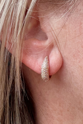 Rose Gold Diamond Gwyneth Huggie Earrings