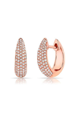 Rose Gold Diamond Gwyneth Huggie Earrings