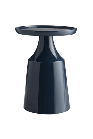 Navy Lacquer Sculptural Side Table