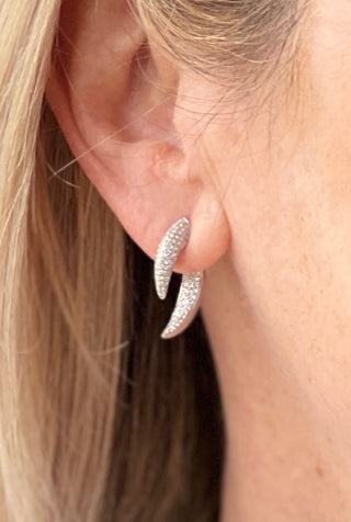 White Gold Diamond Sabre Earrings