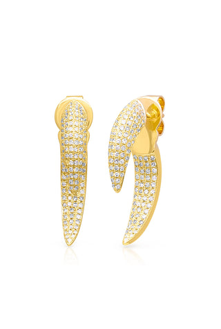 Yellow Gold Diamond Sabre Earrings