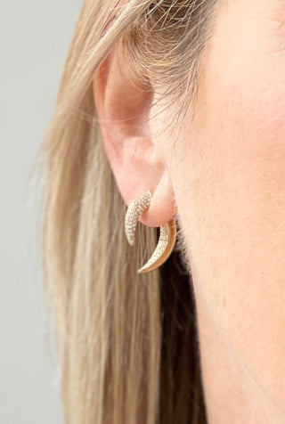 Yellow Gold Diamond Sabre Earrings