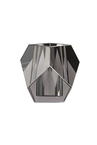 Faceted Smoke Crystal Vase