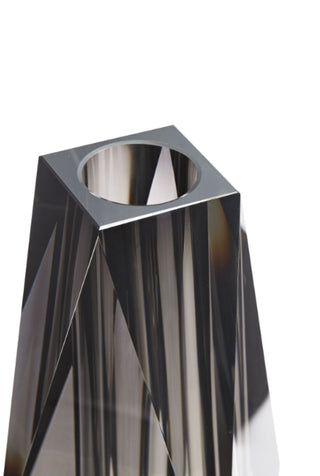 Faceted Smoke Crystal Tall Vase