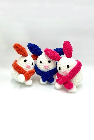 Bunny with Scarf Yarnimal in White & Blue